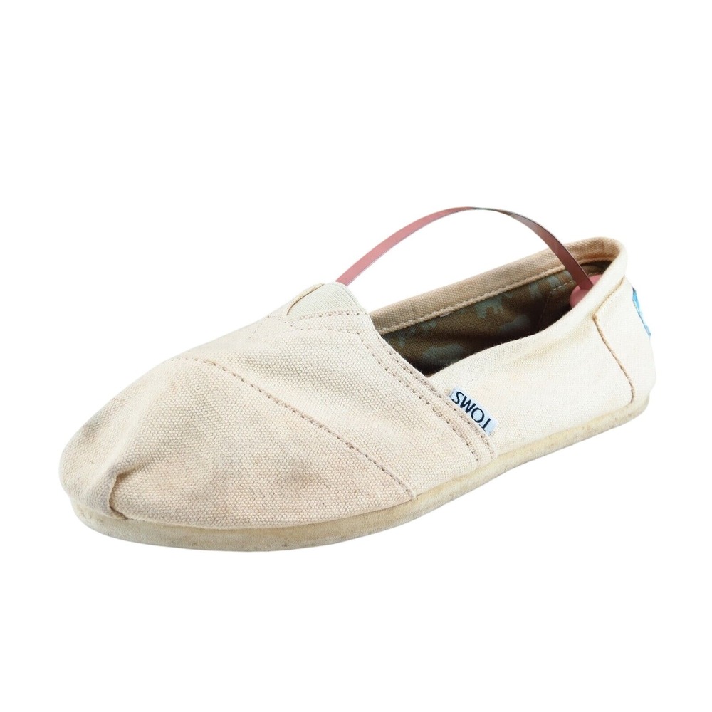 TOMS Women Sz 8 M Beige Flat Fabric‎ Shoes